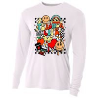 Retro Teacher Daisy Colorful Elementary School Teacher Cooling Performance Long Sleeve Crew