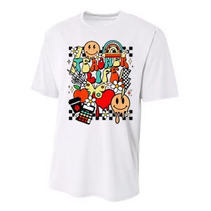 Retro Teacher Daisy Colorful Elementary School Teacher Performance Sprint T-Shirt