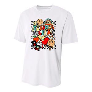 Retro Teacher Daisy Colorful Elementary School Teacher Youth Performance Sprint T-Shirt