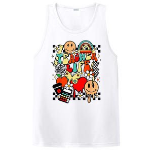 Retro Teacher Daisy Colorful Elementary School Teacher PosiCharge Competitor Tank