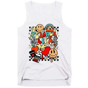 Retro Teacher Daisy Colorful Elementary School Teacher Tank Top