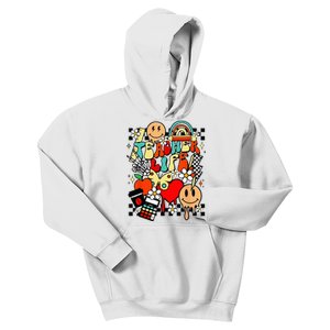 Retro Teacher Daisy Colorful Elementary School Teacher Kids Hoodie