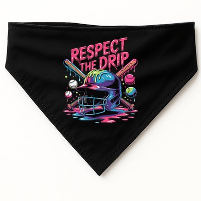 Respect The Drip Baseball Bat Ice Cream Drip USA-Made Doggie Bandana