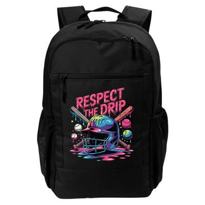 Respect The Drip Baseball Bat Ice Cream Drip Backpack