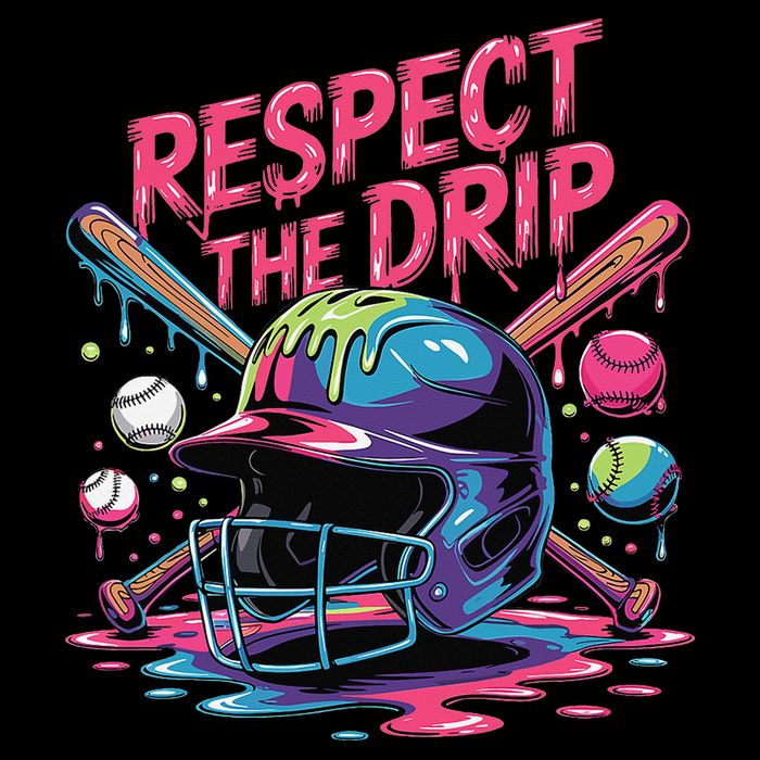 Respect The Drip Baseball Bat Ice Cream Drip 16 in Basic Backpack
