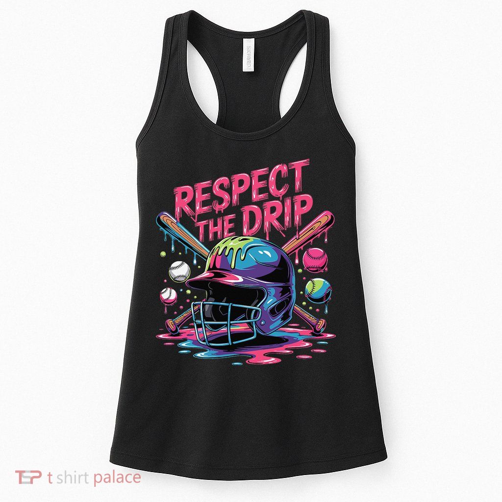 Respect The Drip Baseball Bat Ice Cream Drip Womens Tank Top