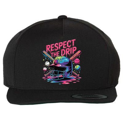 Respect The Drip Baseball Bat Ice Cream Drip Wool Snapback Cap
