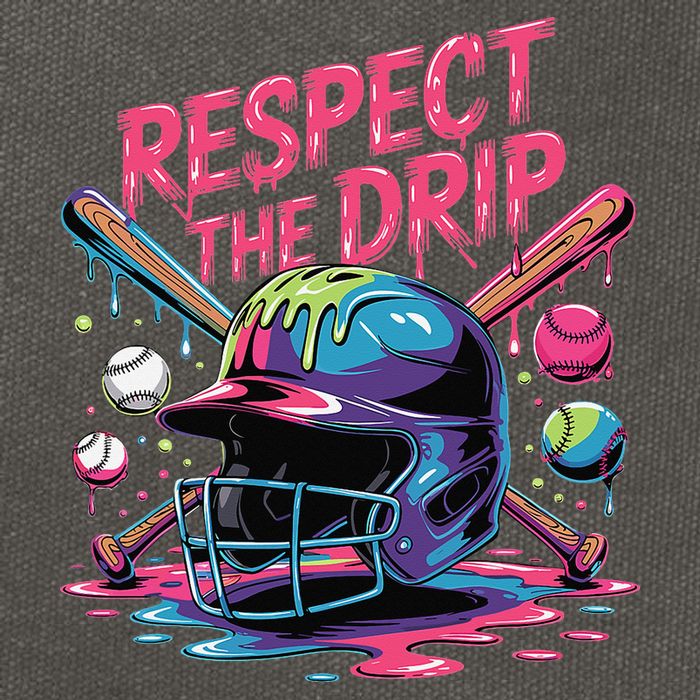 Respect The Drip Baseball Bat Ice Cream Drip Cotton Canvas Backpack