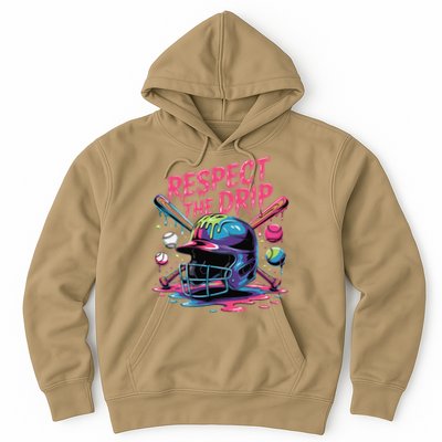 Respect The Drip Baseball Bat Ice Cream Drip Hoodie