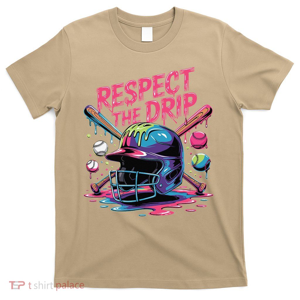 Respect The Drip Baseball Bat Ice Cream Drip T-Shirt