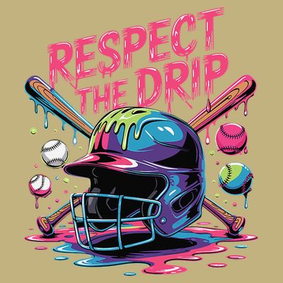 Respect The Drip Baseball Bat Ice Cream Drip T-Shirt
