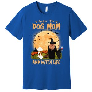 Rocking The Dog Mom And Witch Life Bichon Frise Halloween Cute Gift Premium T-Shirt