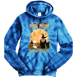 Rocking The Dog Mom And Witch Life Bichon Frise Halloween Cute Gift Tie Dye Hoodie