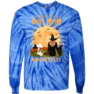 Rocking The Dog Mom And Witch Life Bichon Frise Halloween Cute Gift Tie-Dye Long Sleeve Shirt