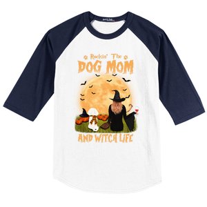 Rocking The Dog Mom And Witch Life Bichon Frise Halloween Cute Gift Baseball Sleeve Shirt