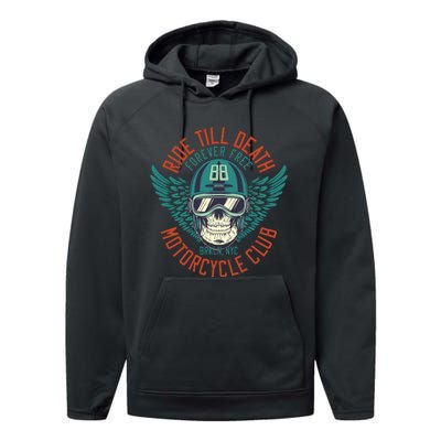 Ride Till Death Motorcycle Club Performance Fleece Hoodie