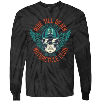 Ride Till Death Motorcycle Club Tie-Dye Long Sleeve Shirt