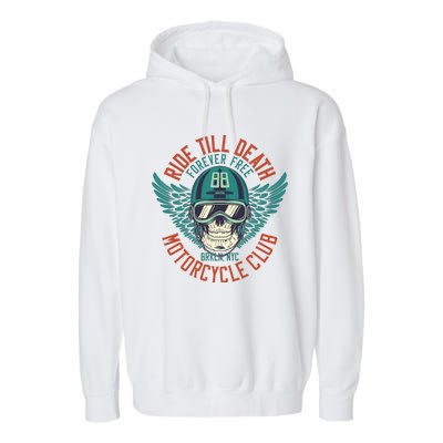 Ride Till Death Motorcycle Club Garment-Dyed Fleece Hoodie