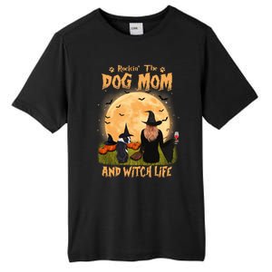 Rocking The Dog Mom And Witch Life Boston Terrier Halloween Gift Tall Fusion ChromaSoft Performance T-Shirt