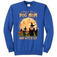 Rocking The Dog Mom And Witch Life Boston Terrier Halloween Gift Sweatshirt