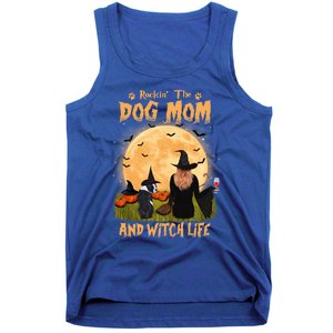 Rocking The Dog Mom And Witch Life Boston Terrier Halloween Gift Tank Top