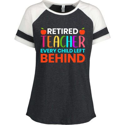 Retired Teacher Every Child Left Behind Retirement Gift Enza Ladies Jersey Colorblock Tee