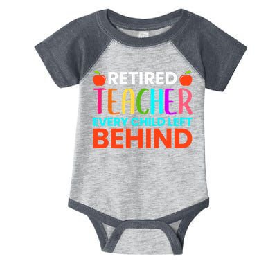Retired Teacher Every Child Left Behind Retirement Gift Infant Baby Jersey Bodysuit