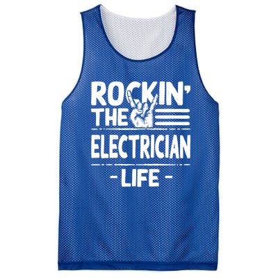 Rocking The Electrician Life Funny Electrical Line Humor Gift Mesh Reversible Basketball Jersey Tank