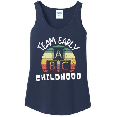 retro Team Early Childhood Preschool Teacher Ladies Essential Tank