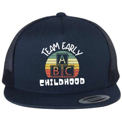 retro Team Early Childhood Preschool Teacher Flat Bill Trucker Hat