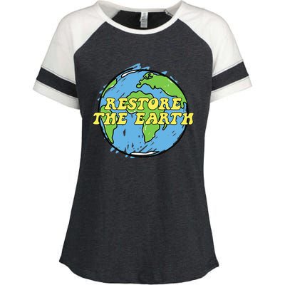 Restore The Earth Earth Day Gift Enza Ladies Jersey Colorblock Tee