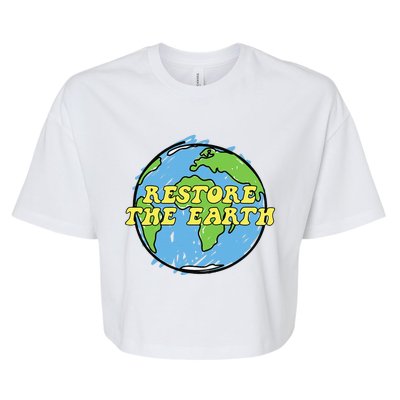 Restore The Earth Earth Day Gift Bella+Canvas Jersey Crop Tee