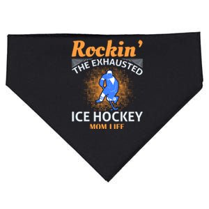 Rockin' The Exhausted Ice Hockey Mom Life USA-Made Doggie Bandana