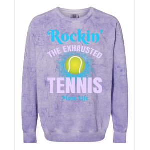 Rockin' The Exhausted Tennis Mom Life Colorblast Crewneck Sweatshirt