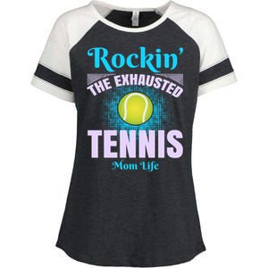 Rockin' The Exhausted Tennis Mom Life Enza Ladies Jersey Colorblock Tee