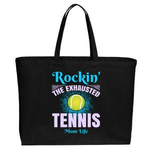 Rockin' The Exhausted Tennis Mom Life Cotton Canvas Jumbo Tote