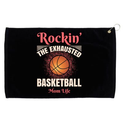 Rockin' The Exhausted Basketball Mom Life Basketball Meaningful Gift Grommeted Golf Towel