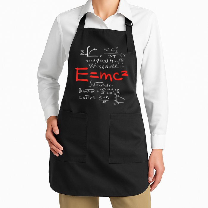 Relativity Theory E = Mc2 Theory Equation Physics Study Full-Length Apron With Pockets