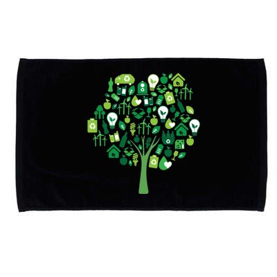 Recycle Tree Environt And Earth Day Ecology Green Energy Gift Microfiber Hand Towel