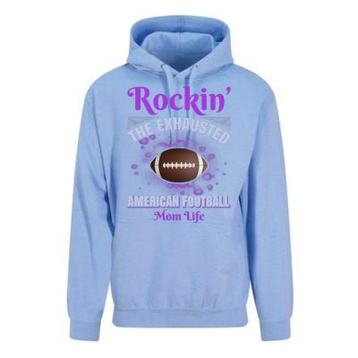 Rockin' The Exhausted American Football Mom Life Unisex Surf Hoodie