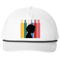 Retro Taylor First Name Personalized Groovy Birthday Girl Snapback Five-Panel Rope Hat