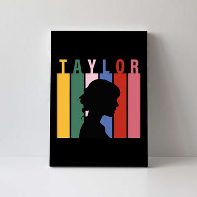 Retro Taylor First Name Personalized Groovy Birthday Girl Canvas