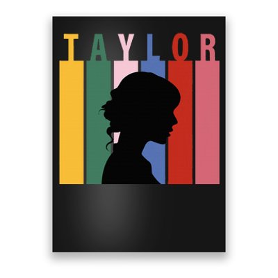 Retro Taylor First Name Personalized Groovy Birthday Girl Poster