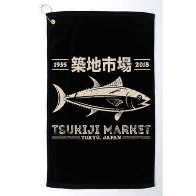 Retro Tsukiji Fish Market Tuna Streetwear Tokyo Anime Platinum Collection Golf Towel