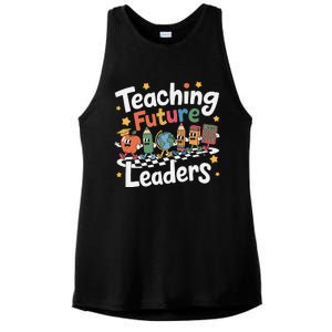 Retro Teaching Future Leaders Teacher 100 Days Of School Ladies PosiCharge Tri-Blend Wicking Tank