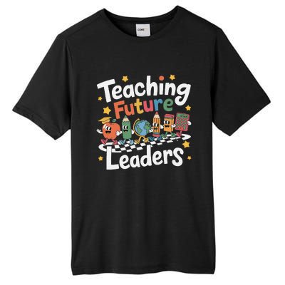 Retro Teaching Future Leaders Teacher 100 Days Of School Tall Fusion ChromaSoft Performance T-Shirt