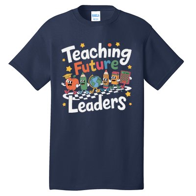 Retro Teaching Future Leaders Teacher 100 Days Of School Tall T-Shirt