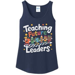 Retro Teaching Future Leaders Teacher 100 Days Of School Ladies Essential Tank