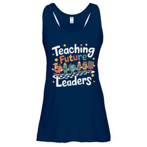 Retro Teaching Future Leaders Teacher 100 Days Of School Ladies Essential Flowy Tank