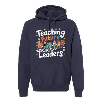 Retro Teaching Future Leaders Teacher 100 Days Of School Premium Hoodie